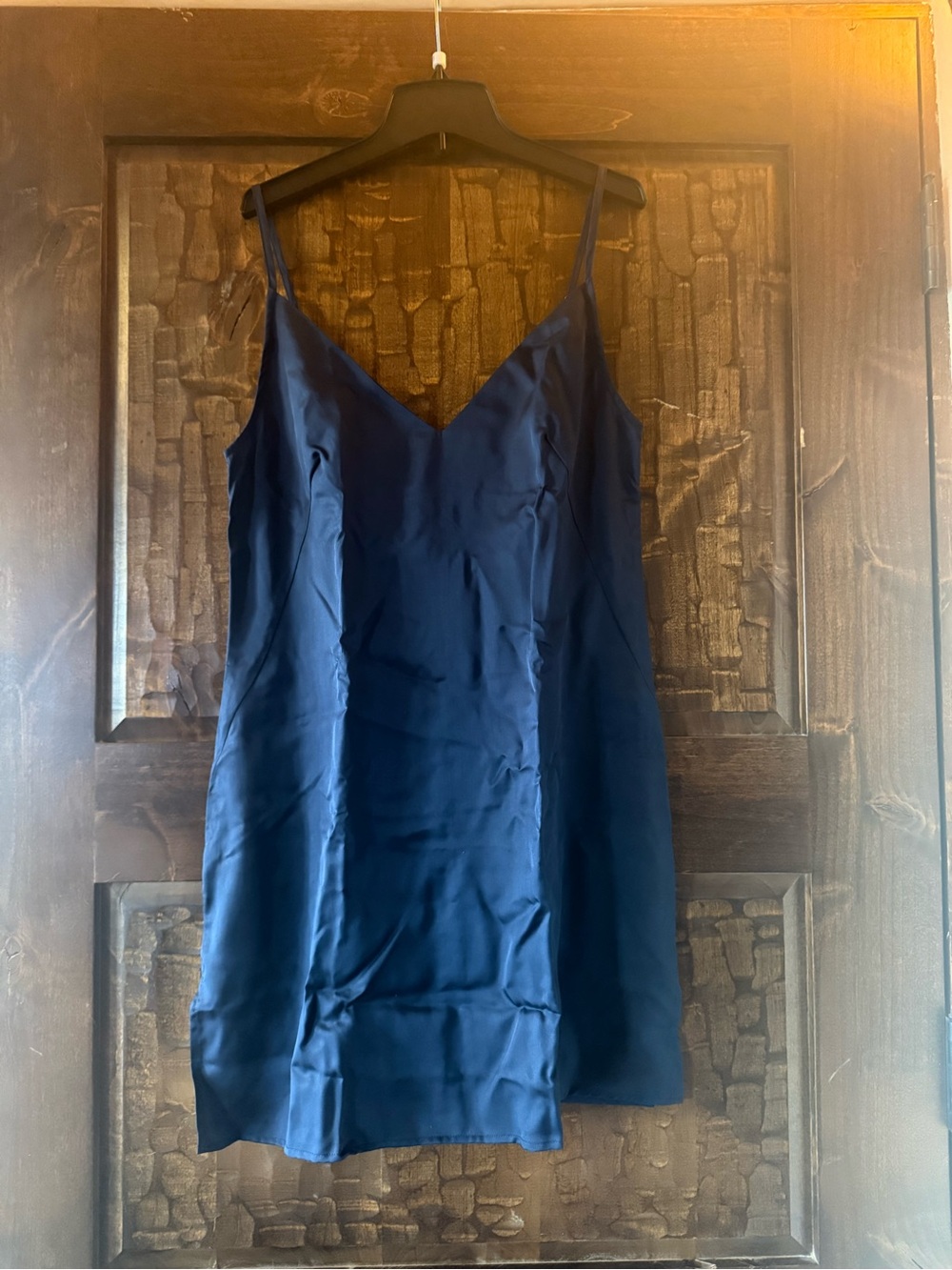 Ettitude Sateen Navy Blue Slip Dress size Medium